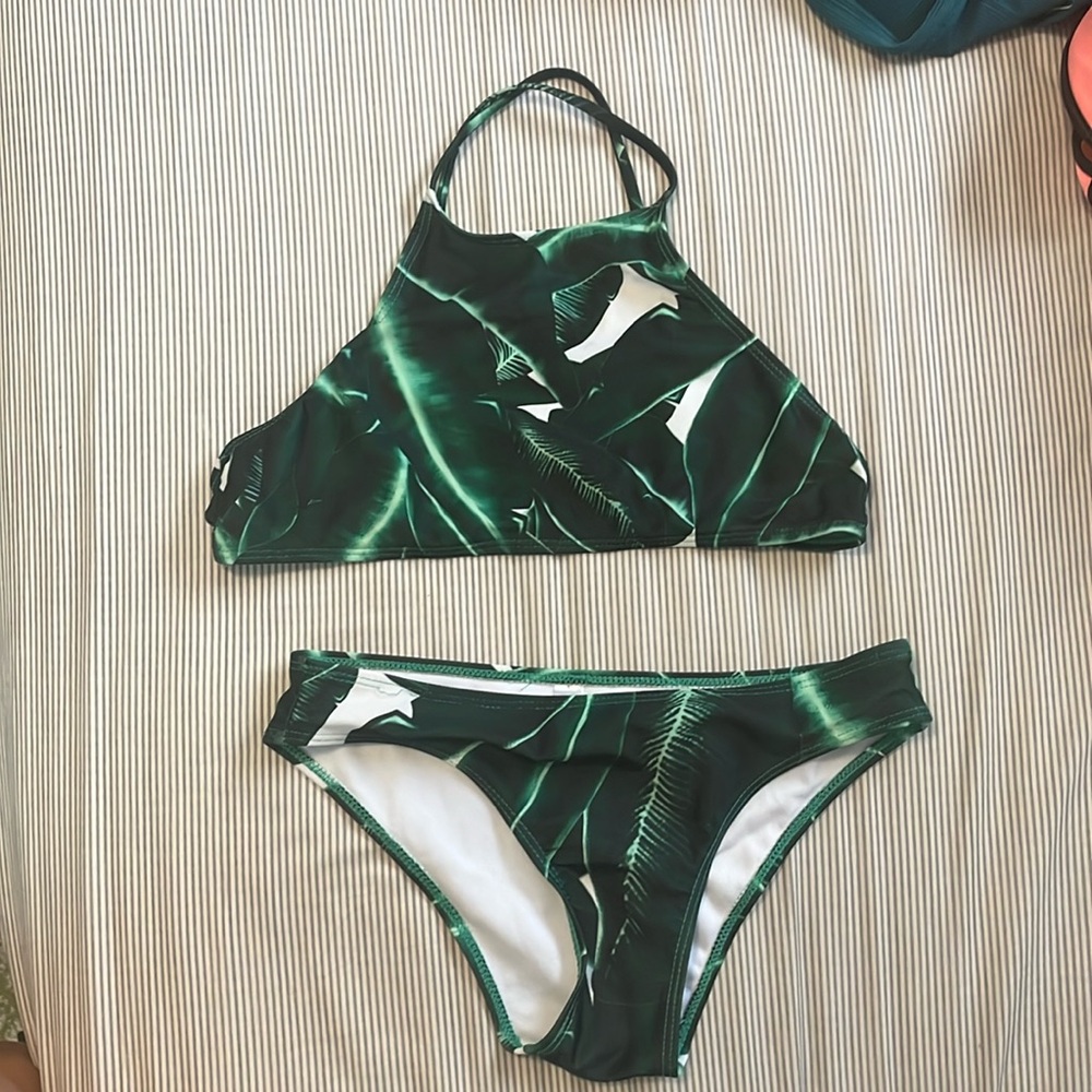 Dark Green Halter Bikini